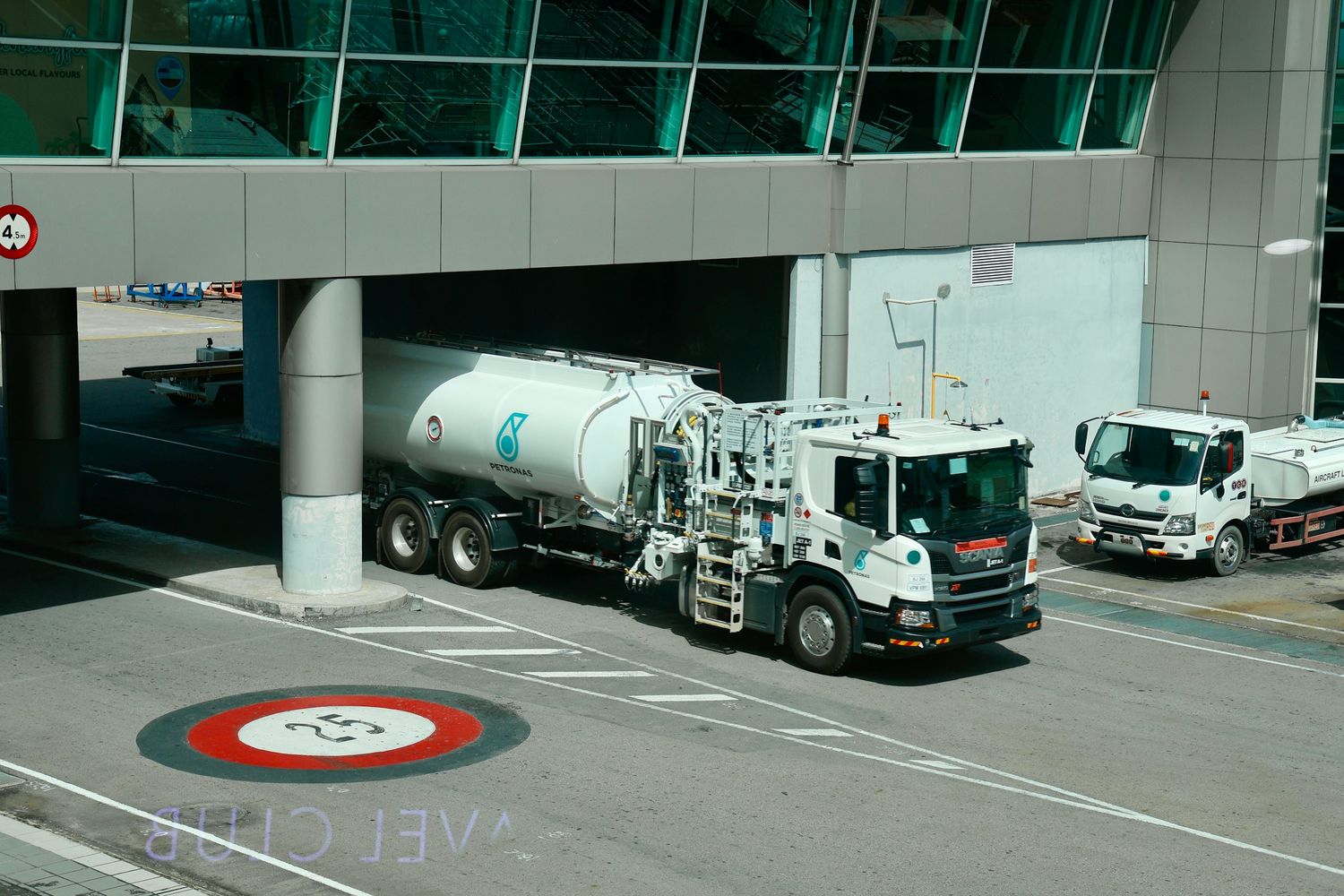 Fuel bowsers at an airport