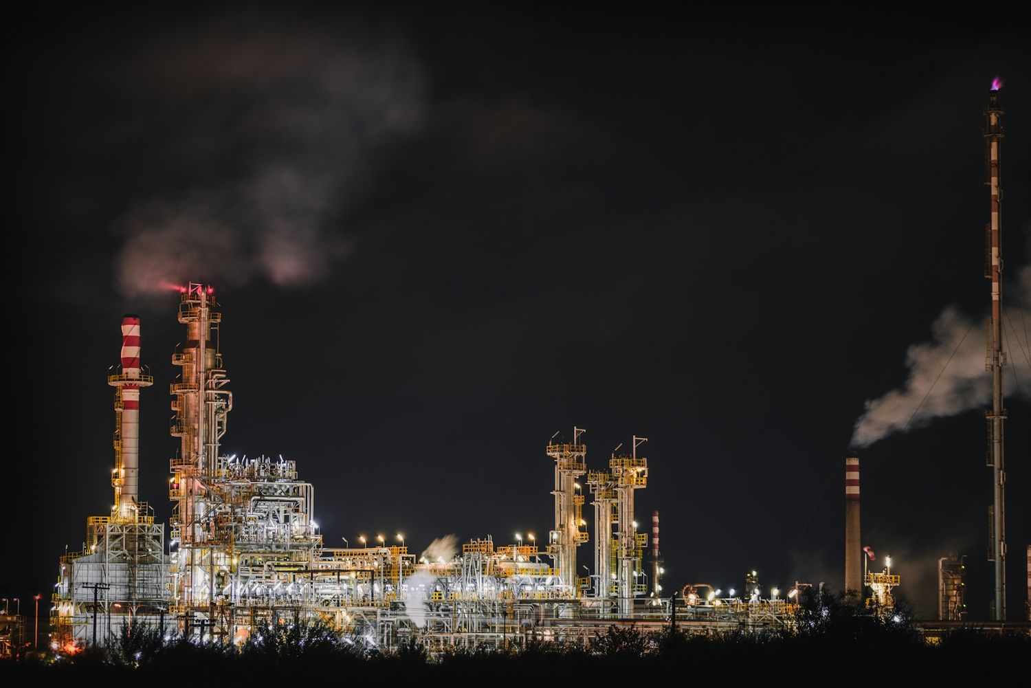 Refinery at night