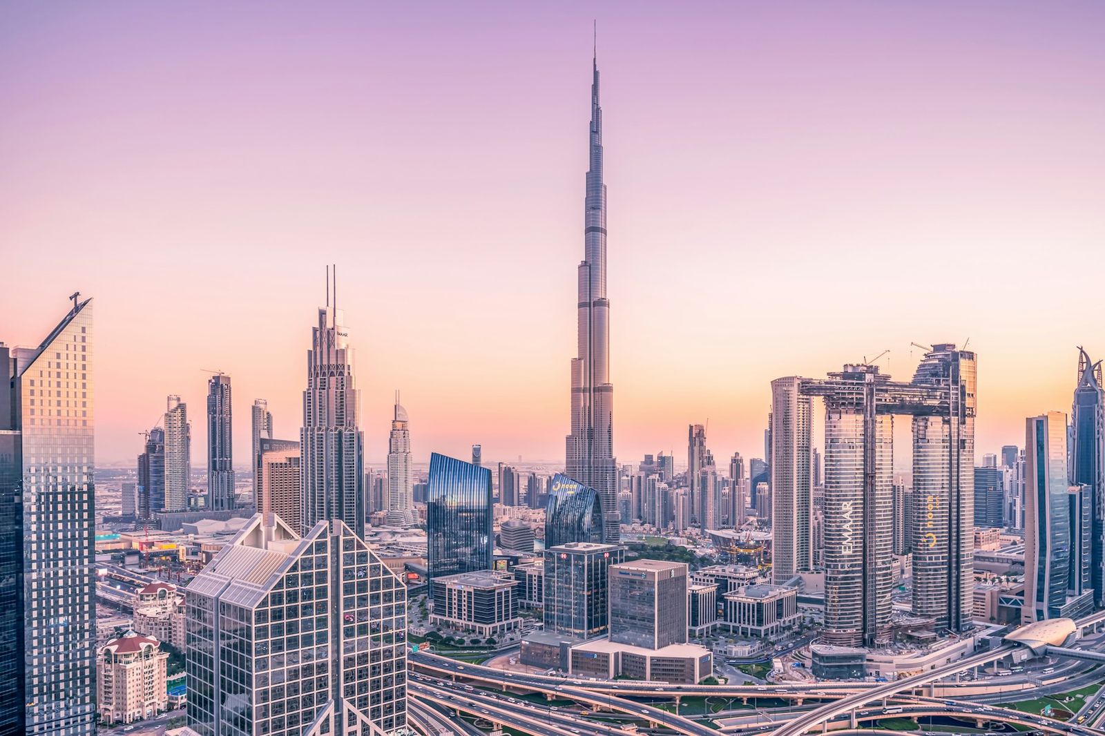 Dubai skyline at dawn
